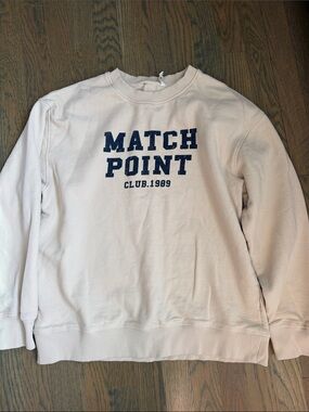 Mango Cream Crewneck Sweatshirt with Navy Graphic